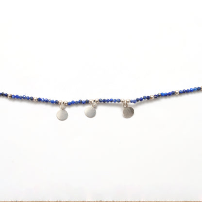 Lapis Lazuli Beaded Charm Necklace Gift for Her - Clasp Detail