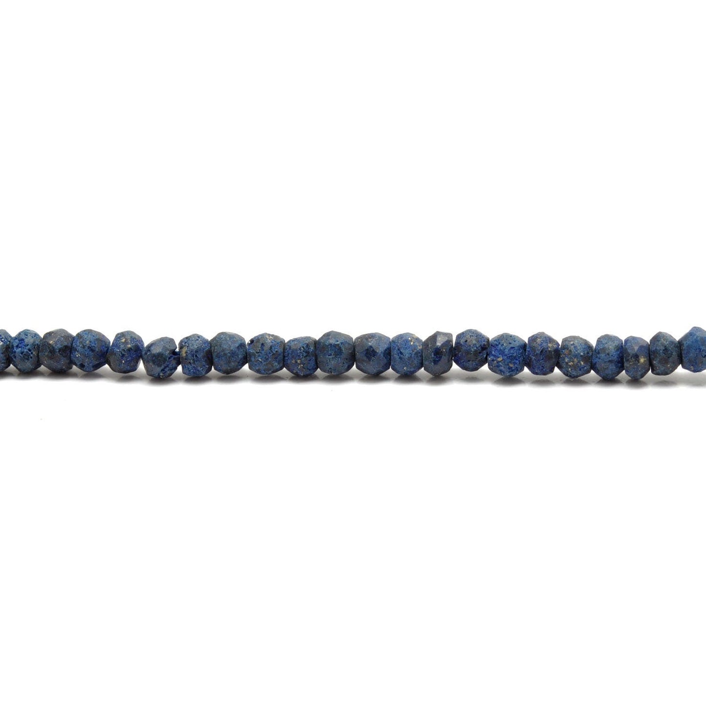 Lapis lazuli faceted rondelle beads - side profile scattered loose