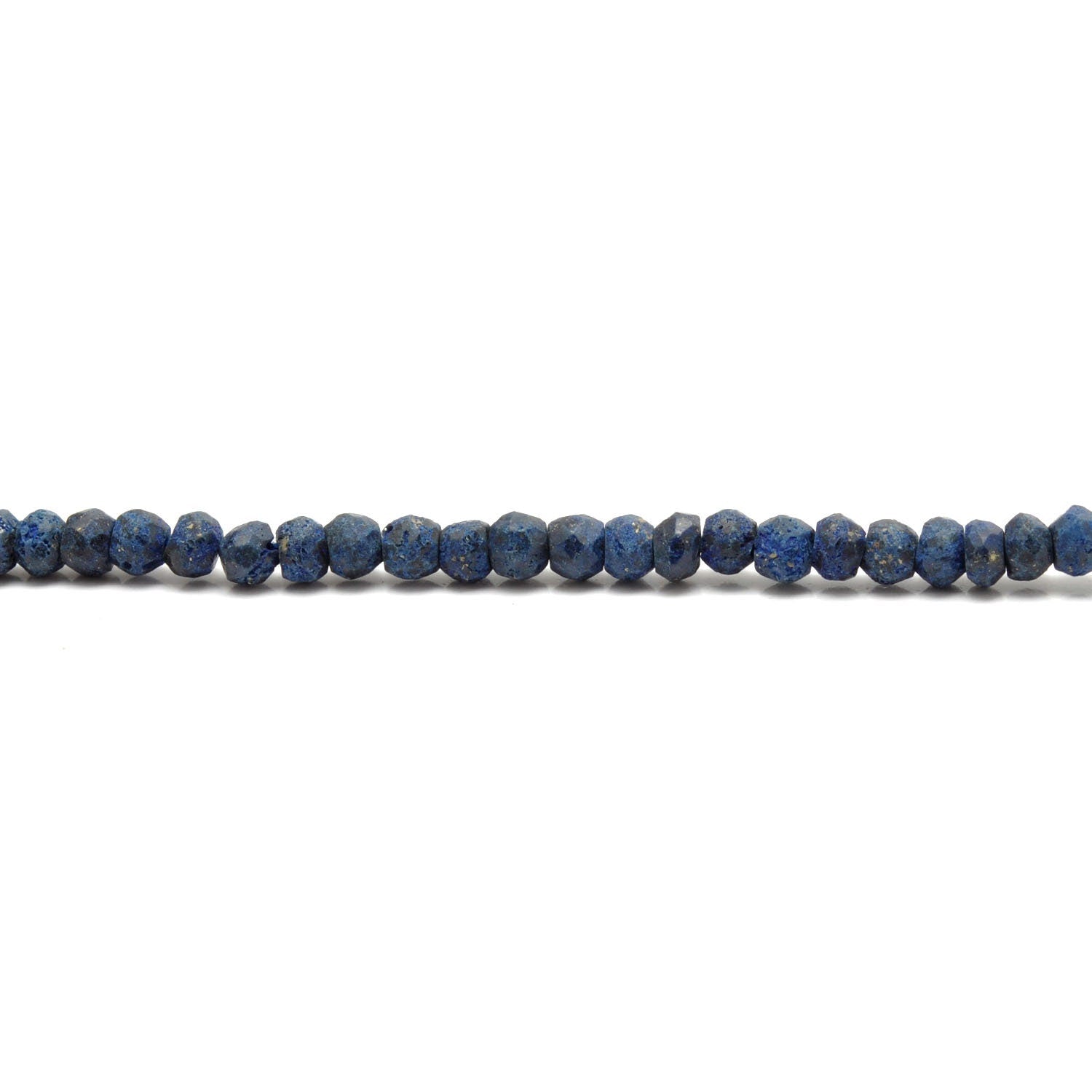 Lapis lazuli faceted rondelle beads - side profile scattered loose