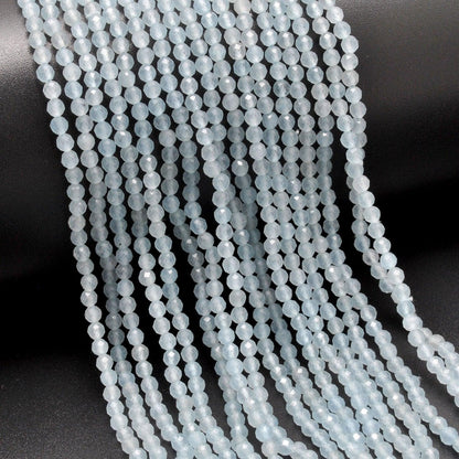 Light blue quartz faceted round beads - DIY jewelry example