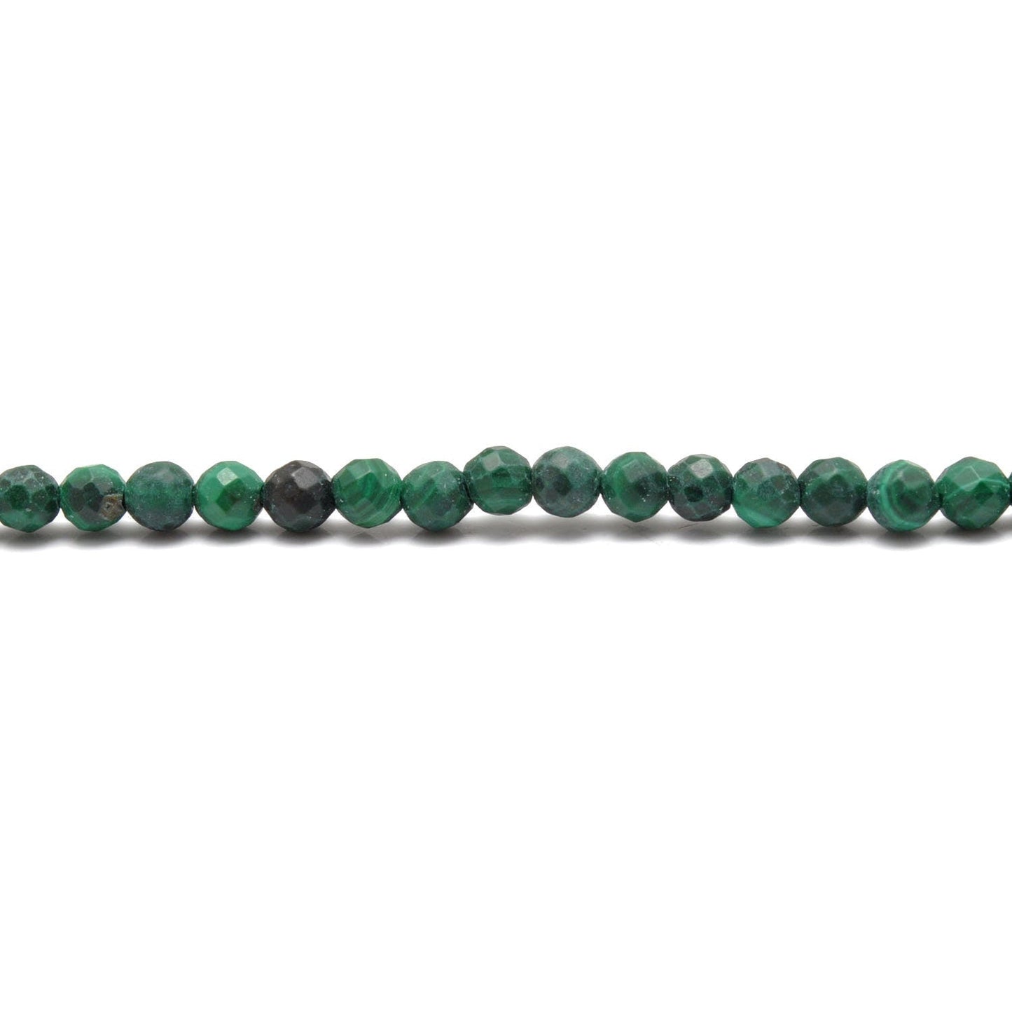 Malachite faceted round beads for statement jewelry - side profile