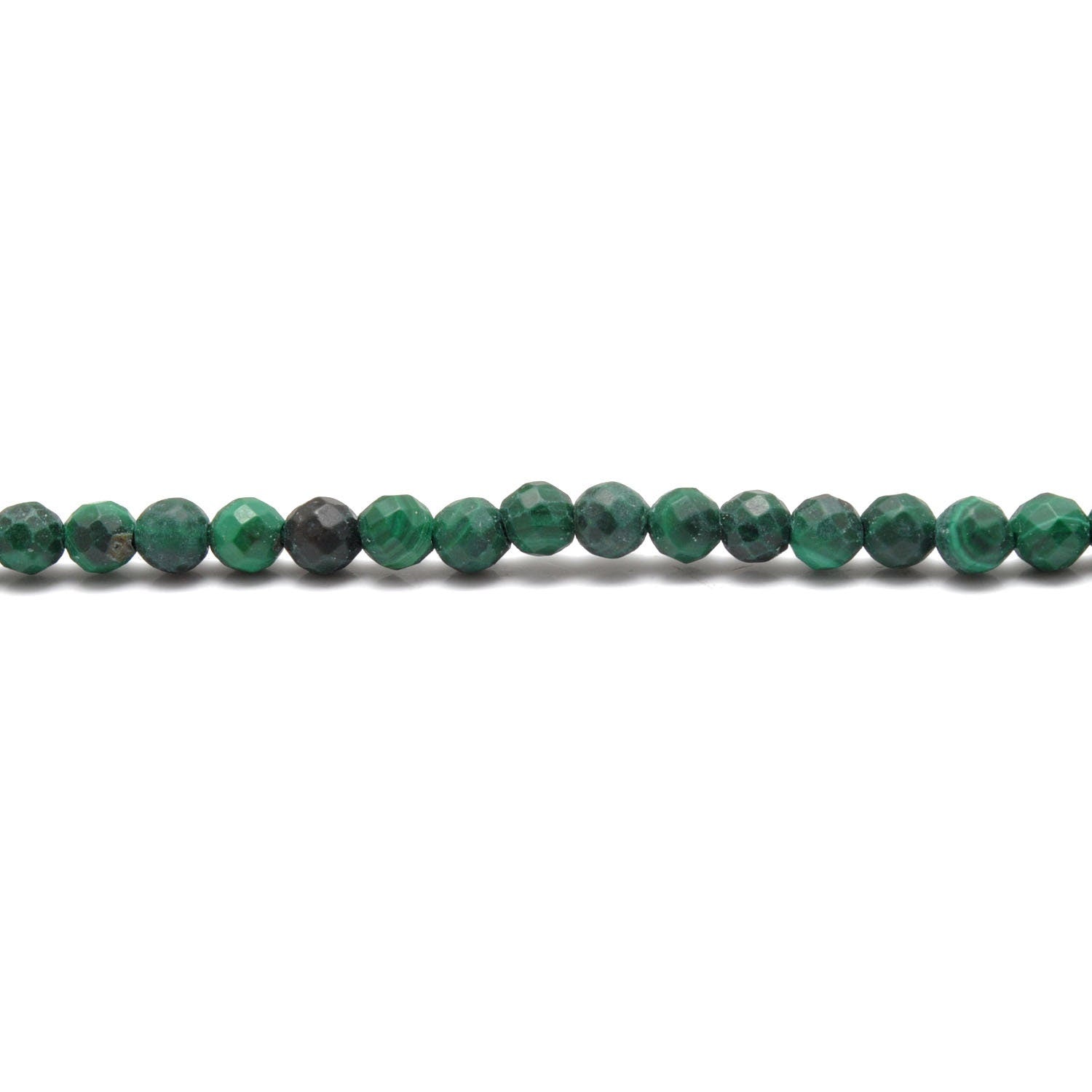 Malachite faceted round beads for statement jewelry - side profile