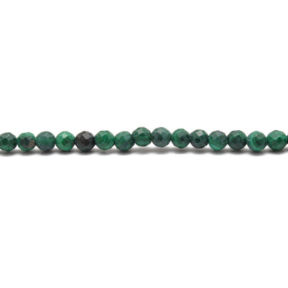 Malachite faceted round beads for statement jewelry - side profile