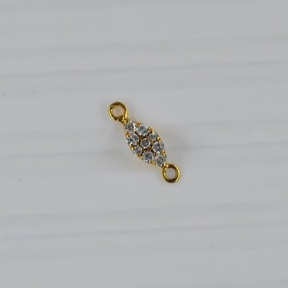 Marquise Diamond Connector Charm 9.5mm 14K Gold – Side Profile