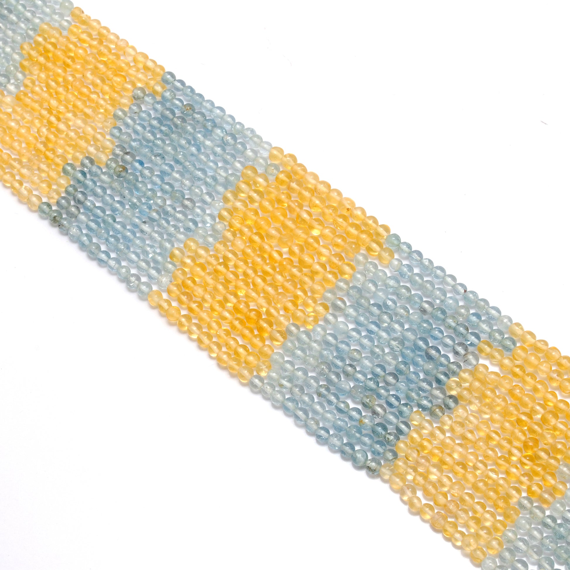 Multi aquamarine 3-3.5mm beads - close-up color variation blue-green