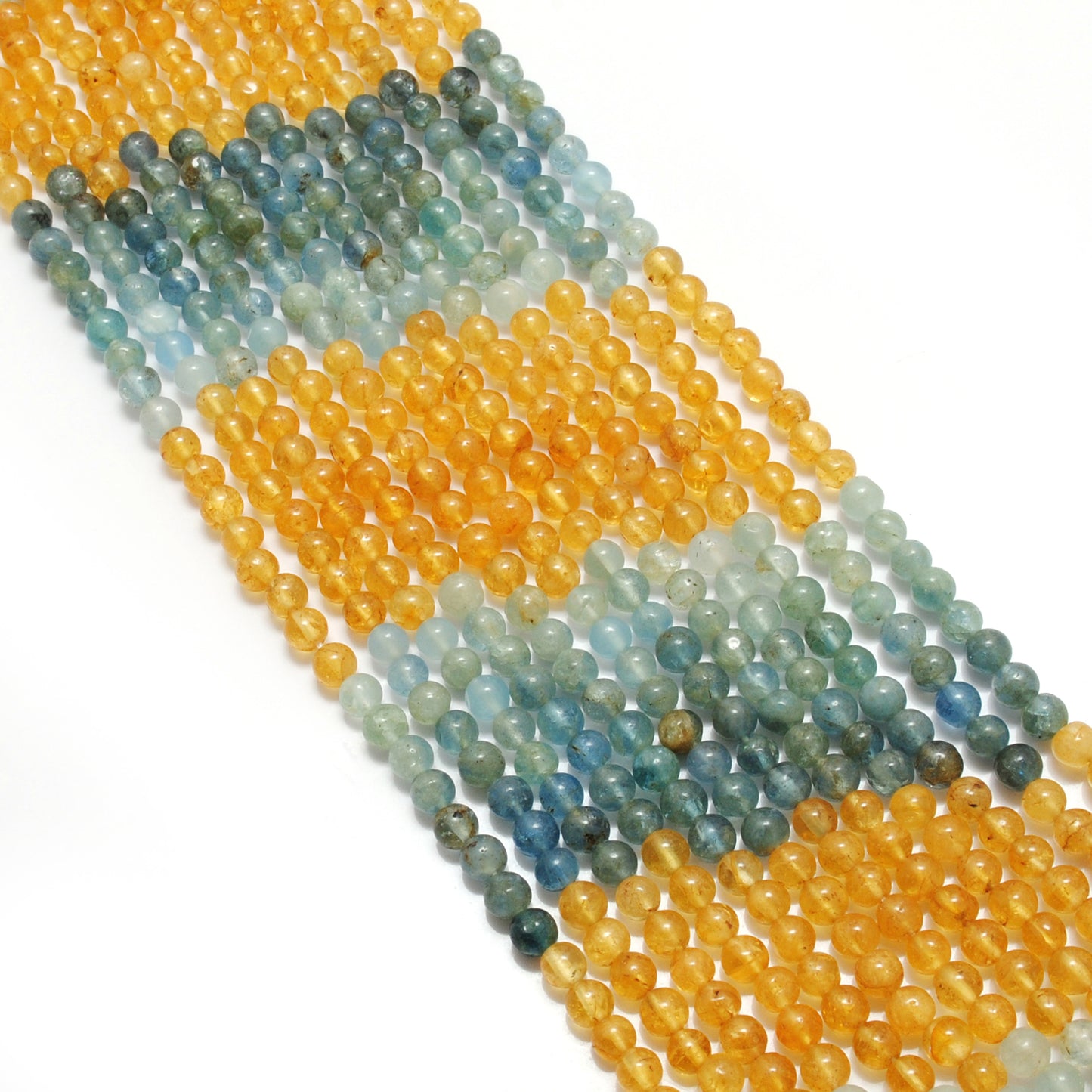 Multi aquamarine beads DIY jewelry - side profile loose beads