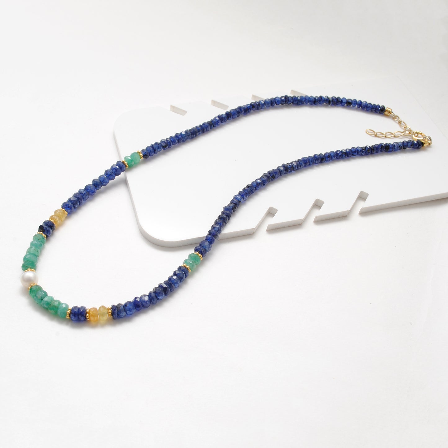 Multi-Color Sapphire Necklace September Birthstone Gift - Clasp Detail