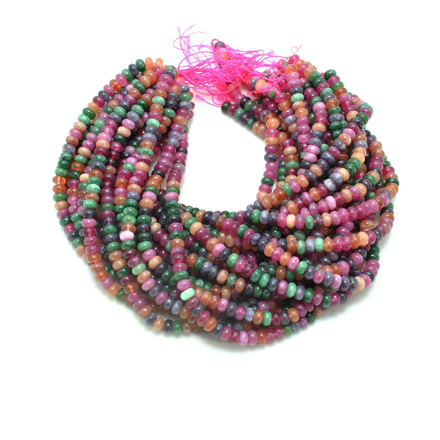 Multi quartz plain rondelle beads wholesale - quality Jaipur