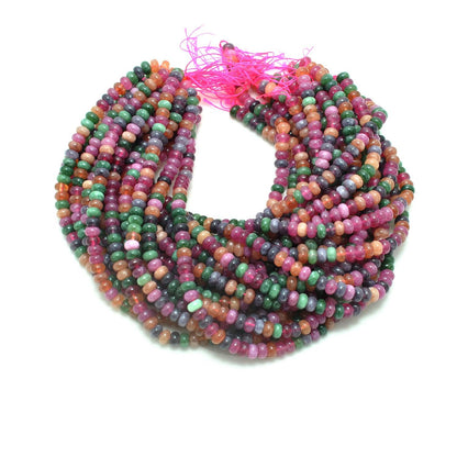 Multi quartz plain rondelle beads wholesale - quality Jaipur