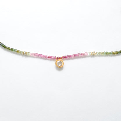 Multi Tourmaline Victorian Necklace October Birthstone Gift - Clasp Detail