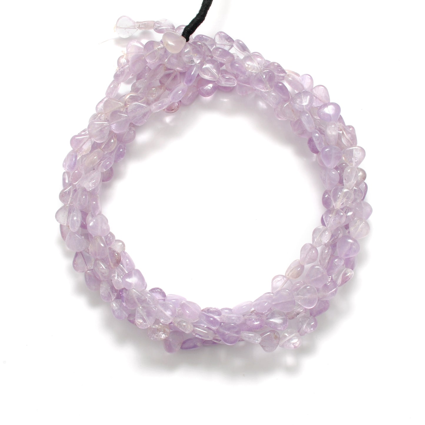 Natural amethyst 10mm heart beads for valentines jewelry - scale