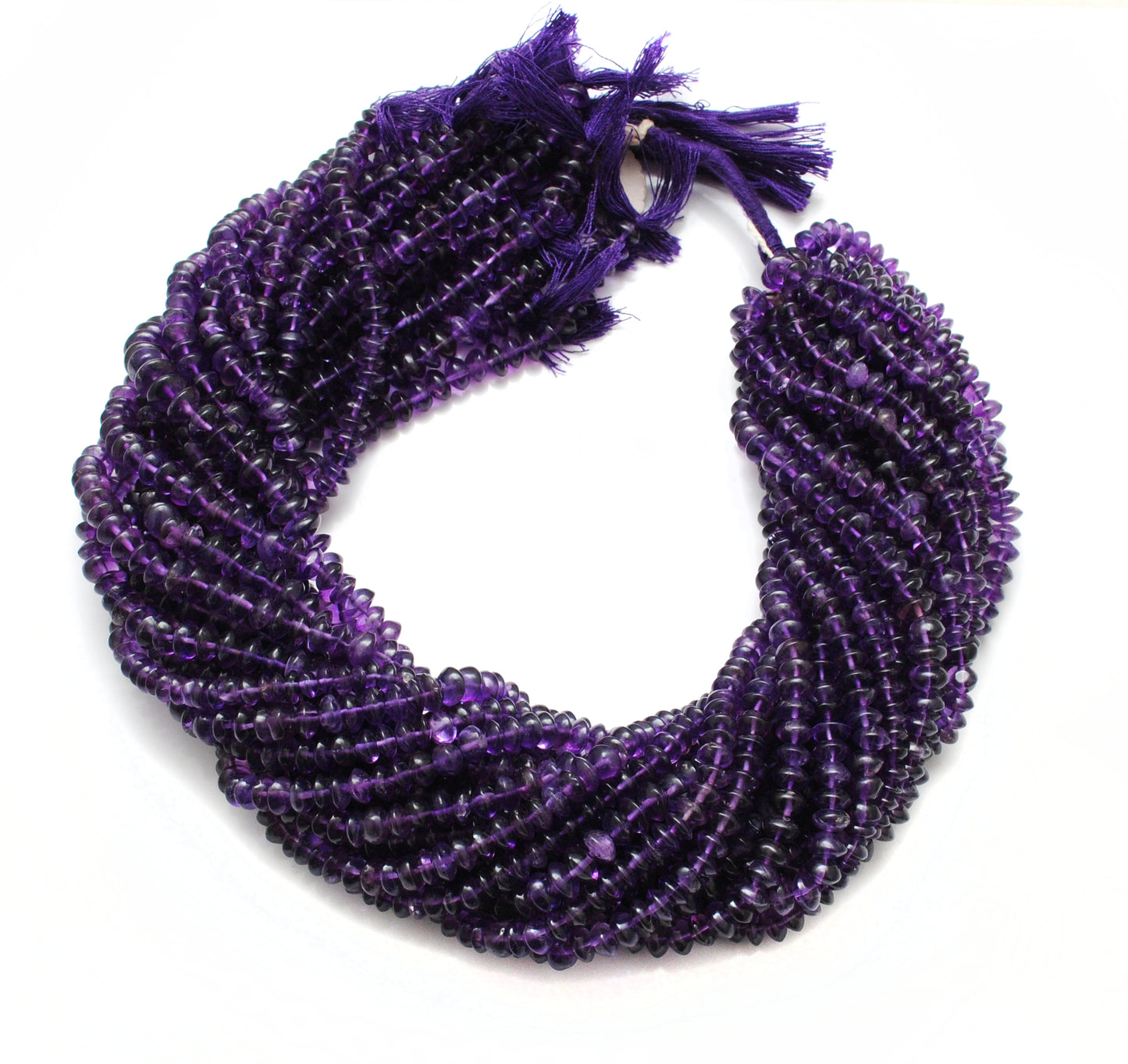 Natural amethyst flat disc beads - wholesale quality Jaipur