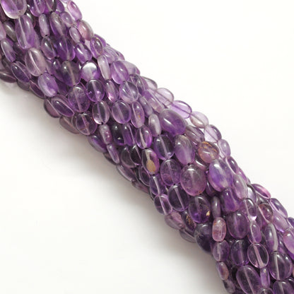 Natural amethyst large oval gemstone beads February birthstone