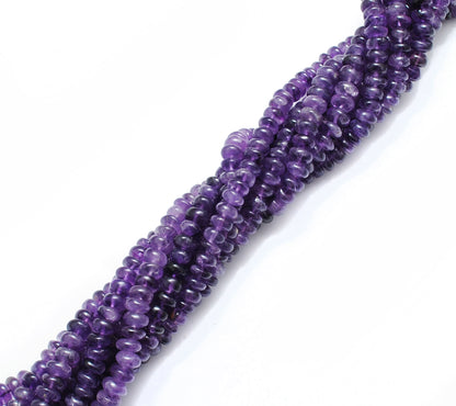 Natural amethyst rondelle beads 16 inch - wholesale quality Jaipur