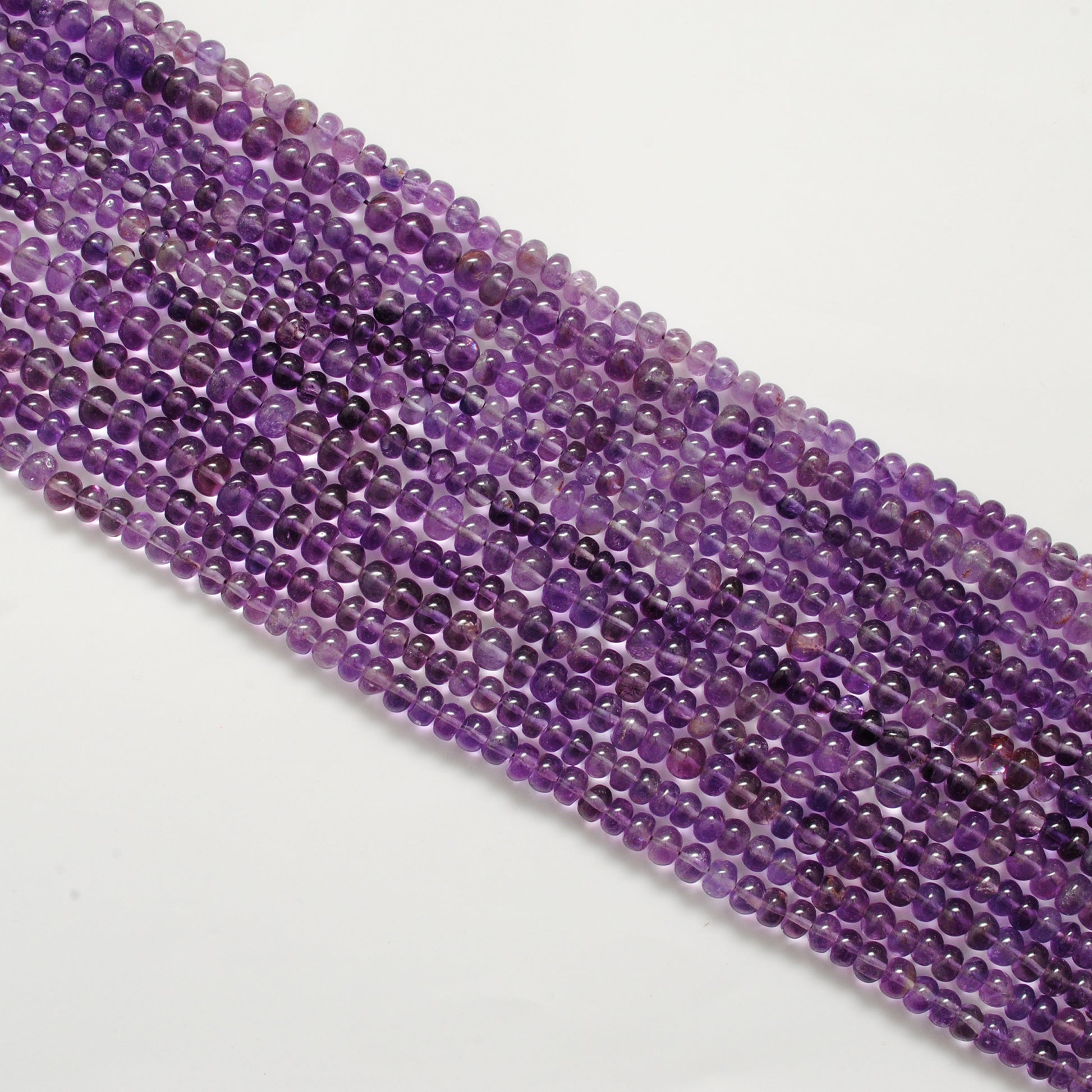Natural amethyst rondelle gemstone beads - healing crystal Jaipur