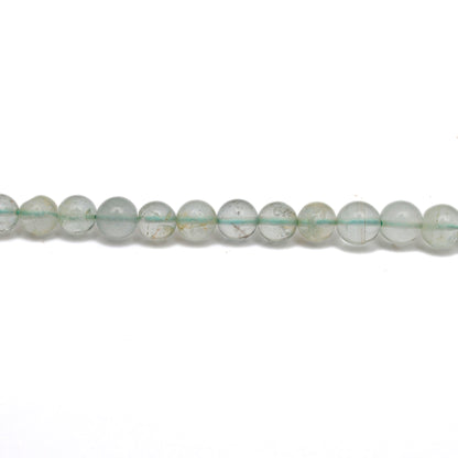 Natural aquamarine 6-6.5mm beads strand side profile