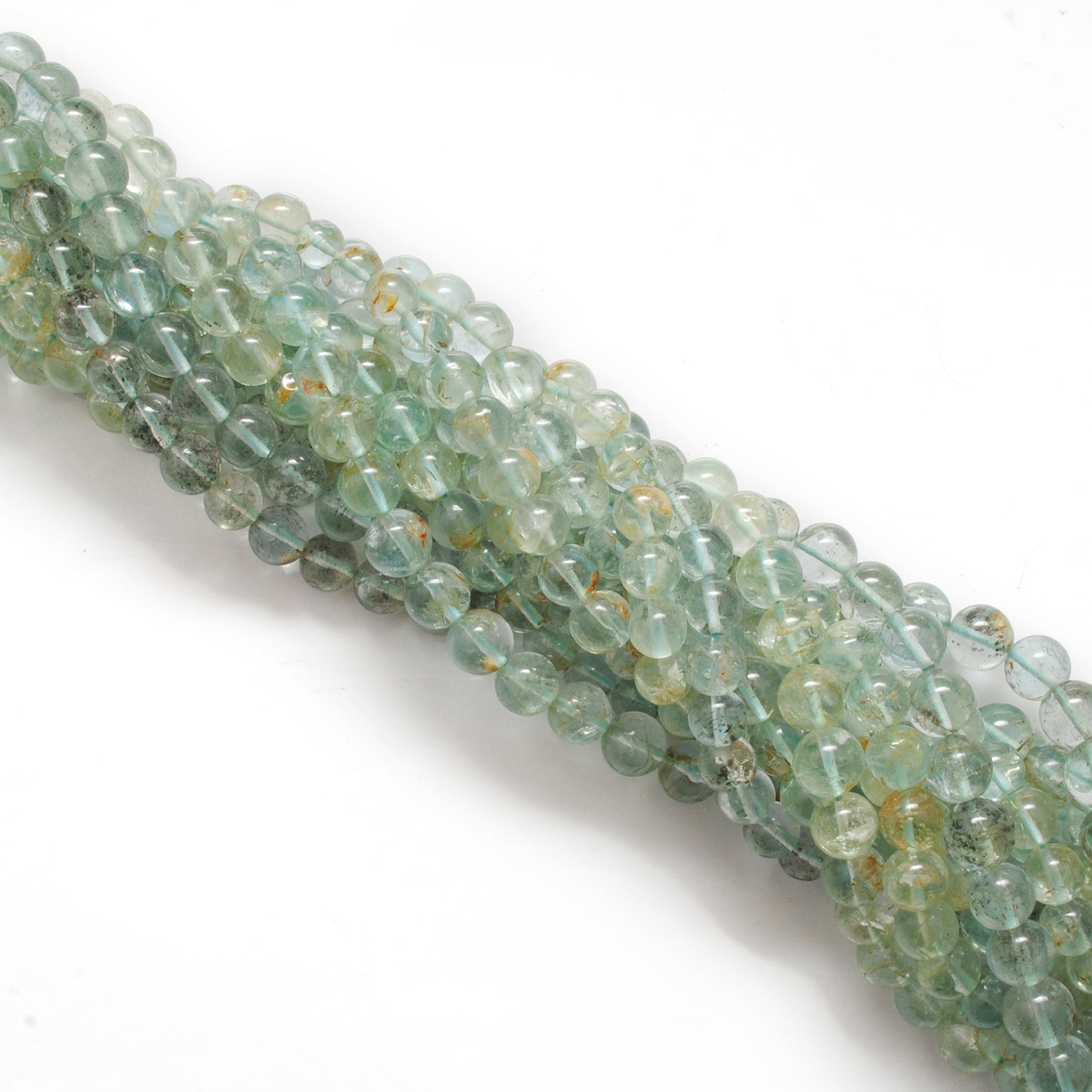Natural aquamarine large beads strand 15 inch - overhead flat lay