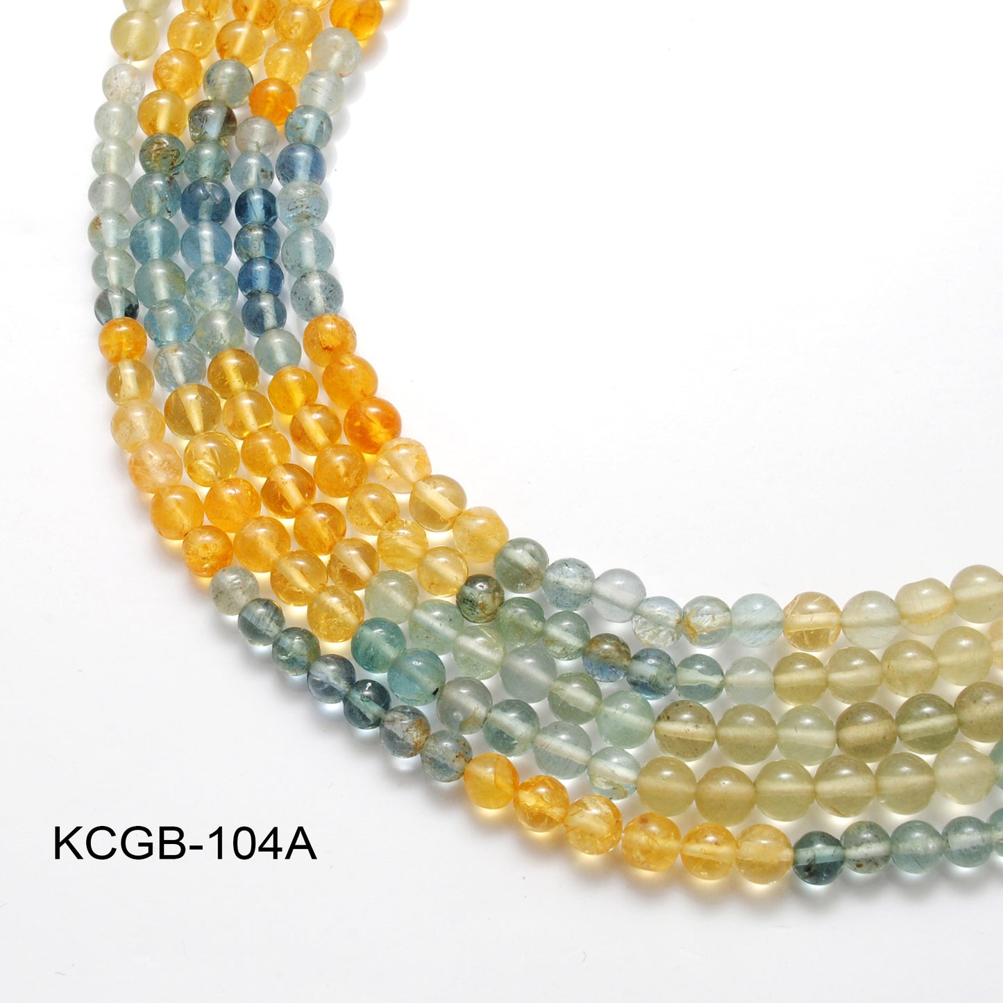 Natural aquamarine round beads 4.5-5mm 15 inch strand - front view