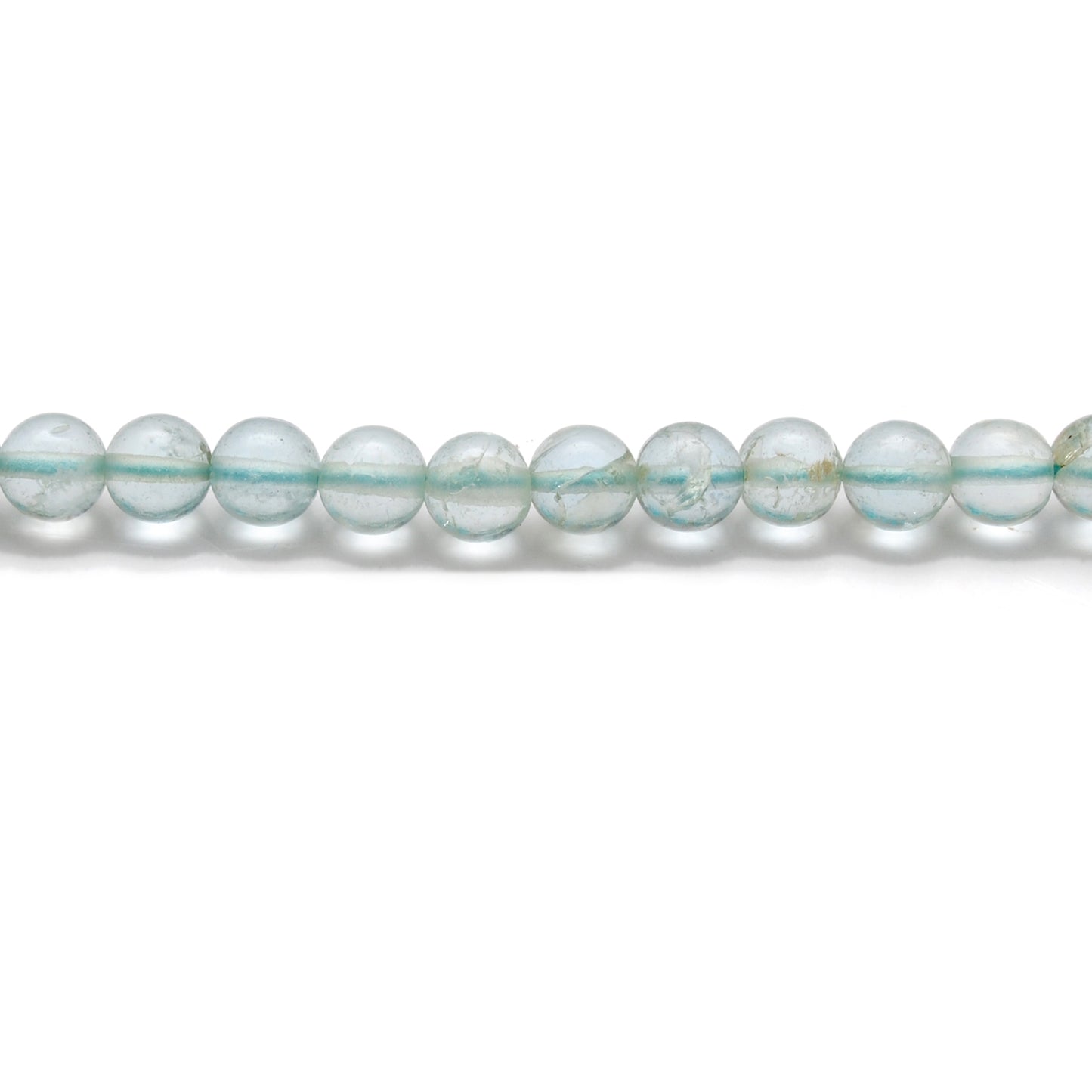 Natural aquamarine 4-5mm beads - scale reference jewelry making