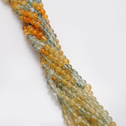 Natural aquamarine 5-5.5mm round beads 15 inch - overhead flat lay