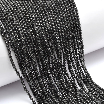 Natural black spinel beads DIY jewelry - dark statement view