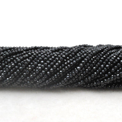 Natural black spinel rondelle beads wholesale - quality Jaipur