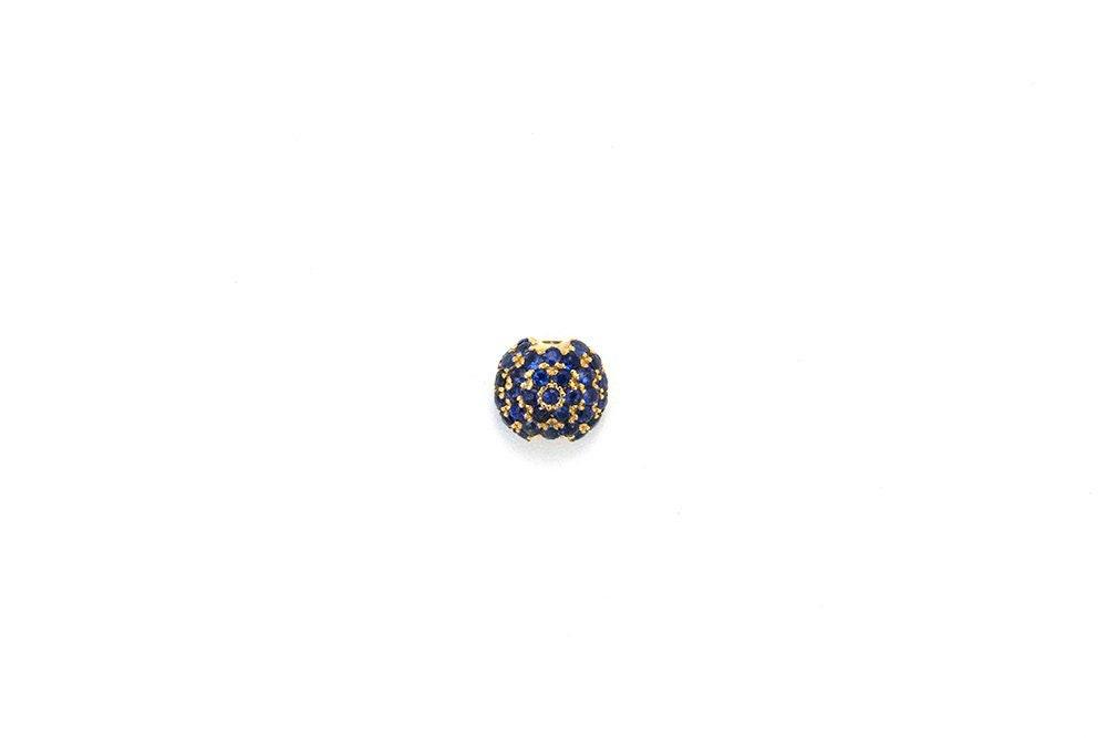 Natural Blue Sapphire Ball Bead 14K Gold – Close-Up Detail