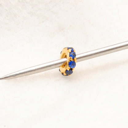 Natural Blue Sapphire Gold Rondelle 4mm – Multiple Angles