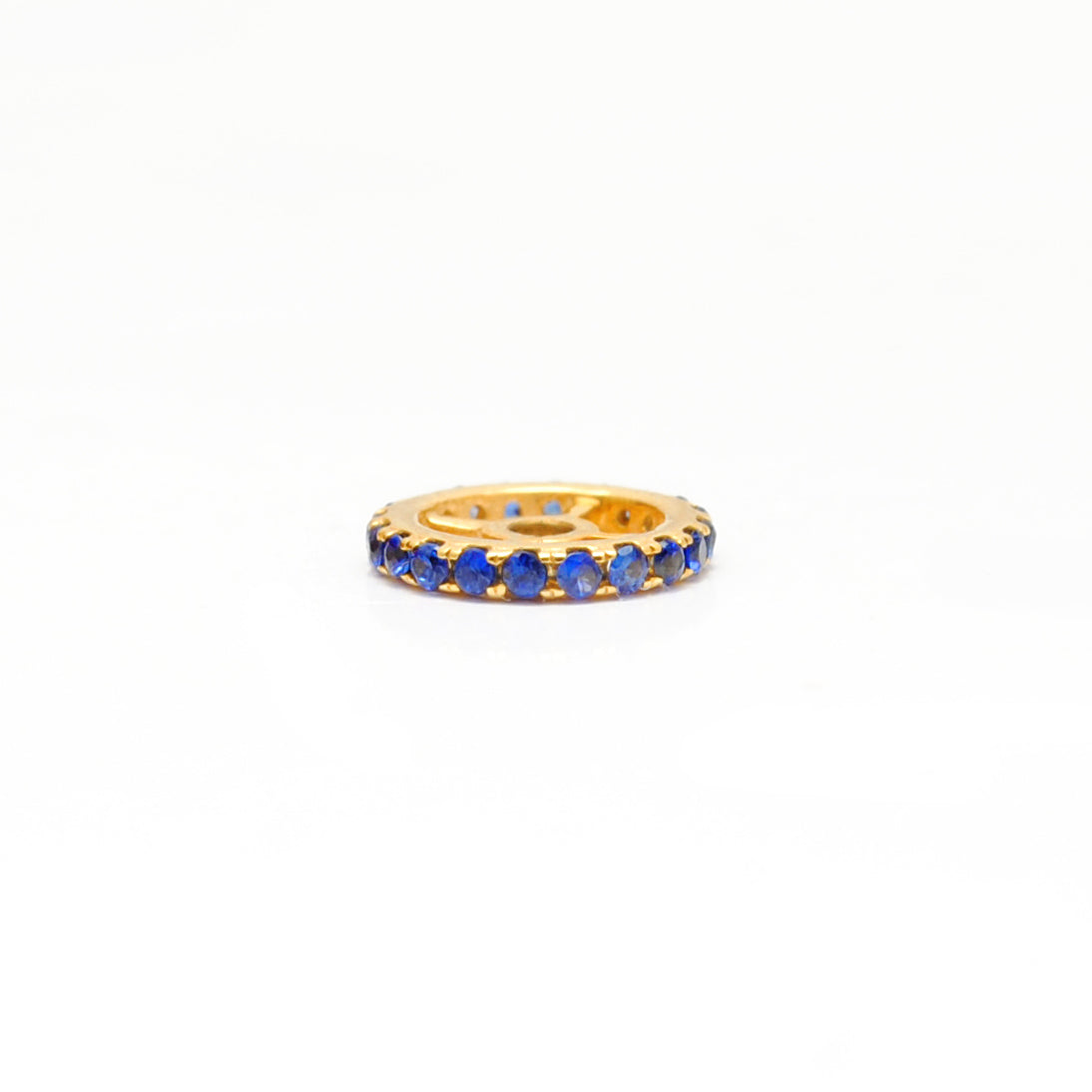 Natural Blue Sapphire Gold Wheel Spacer 8mm – Multiple Angles
