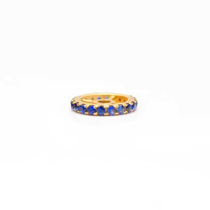 Natural Blue Sapphire Gold Wheel Spacer 8mm – Multiple Angles
