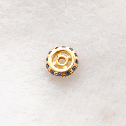 Natural Blue Sapphire Gold Wheel Spacer – Multiple Angles