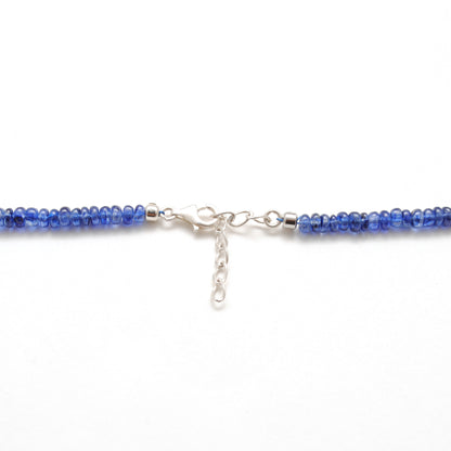Natural Blue Sapphire Pearl Beaded Necklace - Flat Lay View