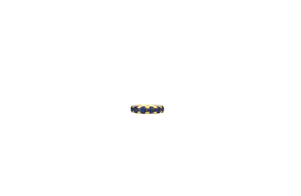 Natural Blue Sapphire Rondelle Wheel Spacer 14K Gold – Close-Up Detail