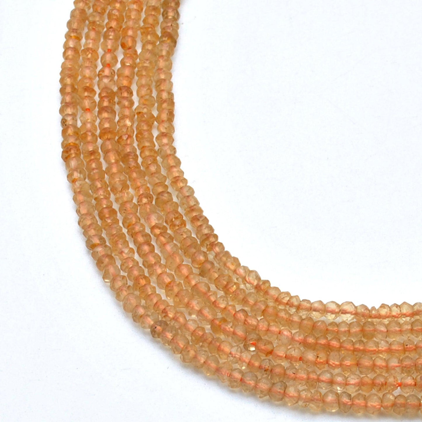 Natural citrine gemstone beads DIY - scattered loose beads view
