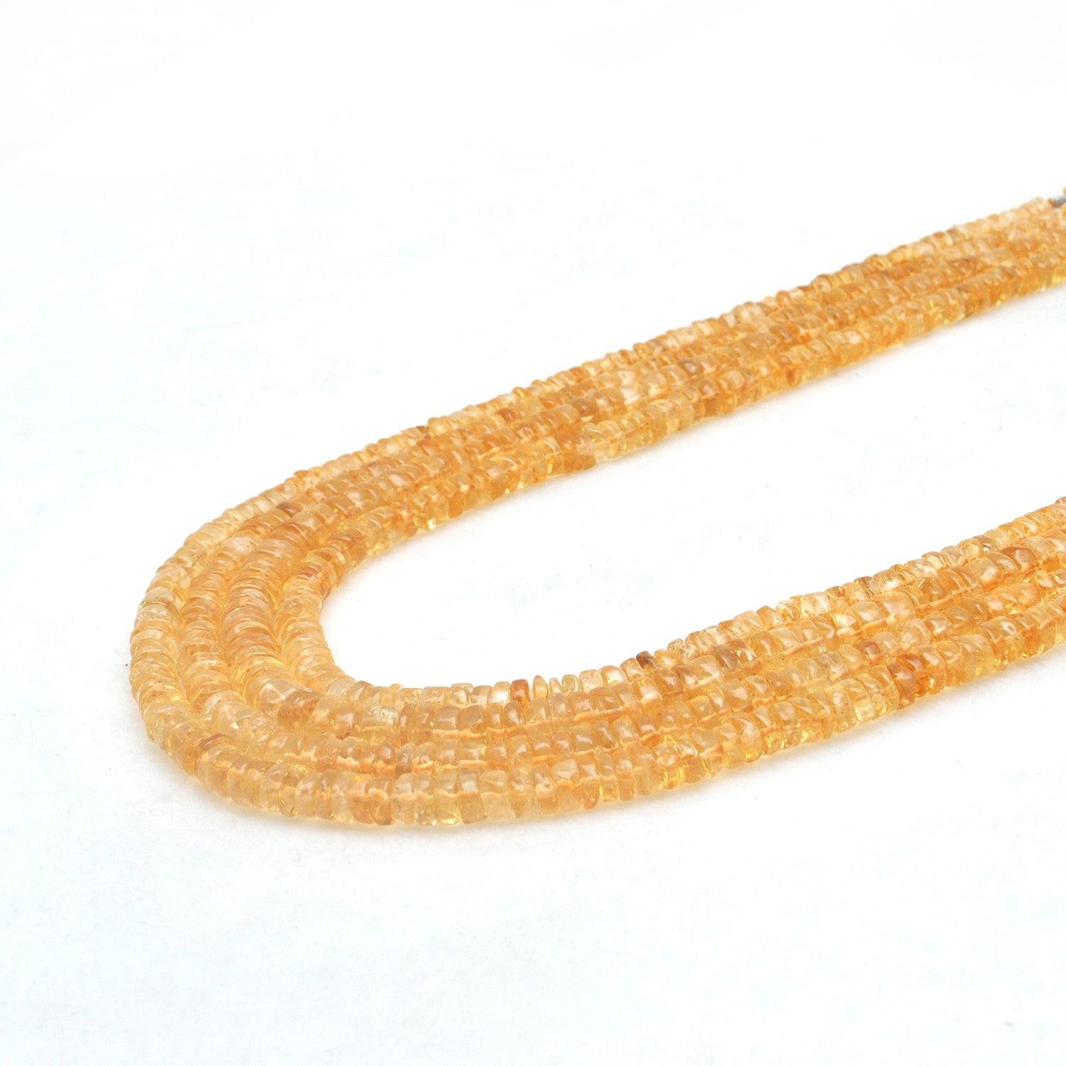 Natural citrine tyre beads November birthstone - scale reference