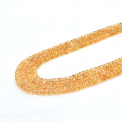 Natural citrine tyre beads November birthstone - scale reference