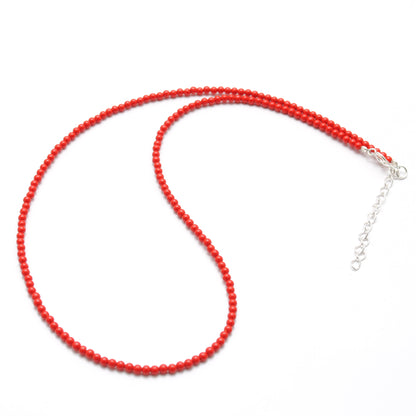 Natural Coral Beaded Strand Necklace - Lifestyle Styled View