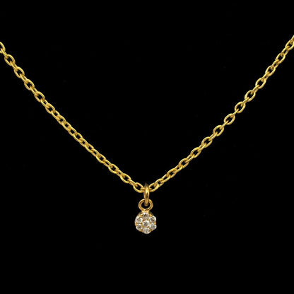Natural Diamond Pavé 3mm Gold Charm – Close-Up Detail