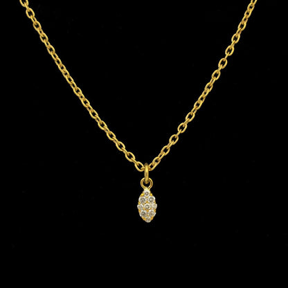 Natural Diamond Pavé Gold Charm Pendant – Close-Up Detail