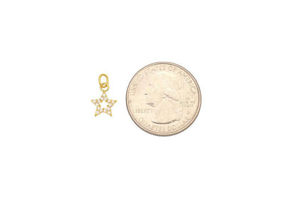 Natural Diamond Pavé Star Gold Charm – Close-Up Detail