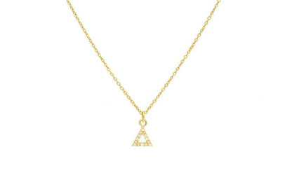 Natural Diamond Pavé Triangle Gold Charm – Detail View