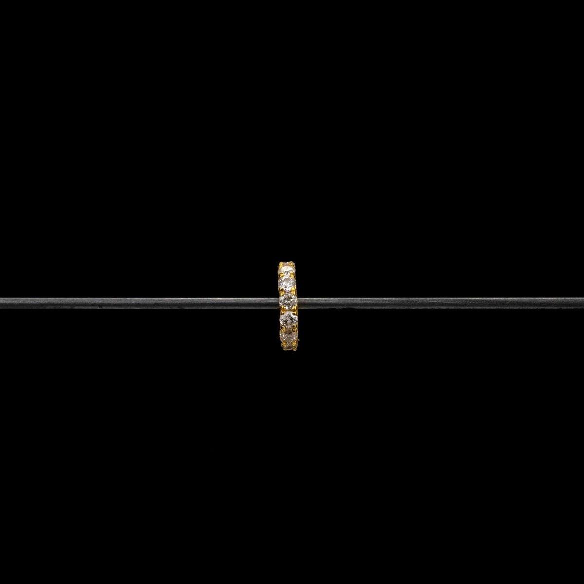 Natural Diamond Rondelle Wheel Spacer 14K Gold – Close-Up Detail
