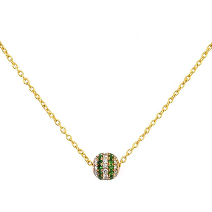 Natural Diamond Tsavorite Ball Spacer 14K Gold – Close-Up Detail