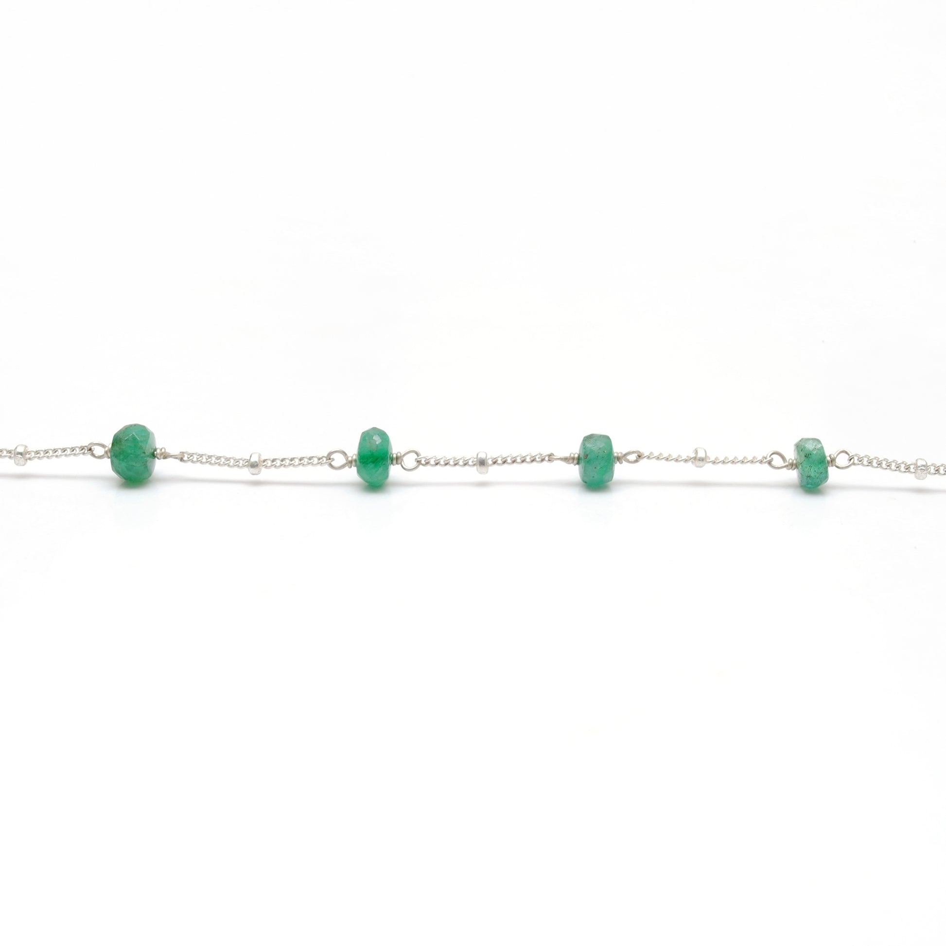 Natural Emerald Choker Necklace May Birthstone - Side View