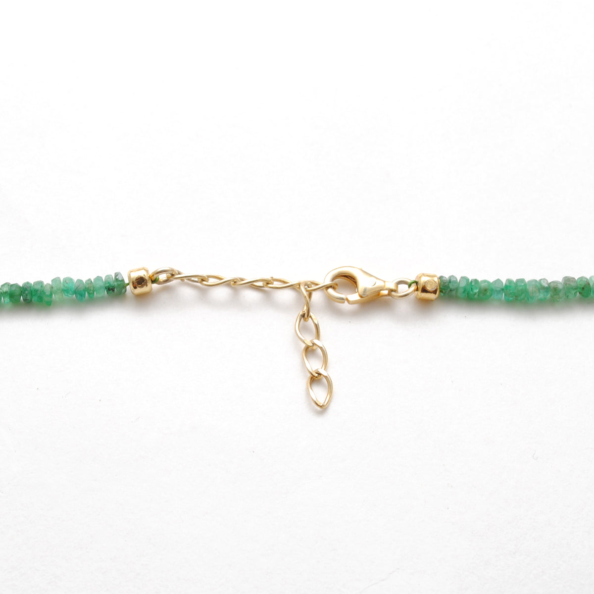 Natural Emerald Micro-Cut Faceted Necklace Jaipur - Flat Lay
