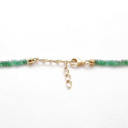 Natural Emerald Micro-Cut Faceted Necklace Jaipur - Flat Lay