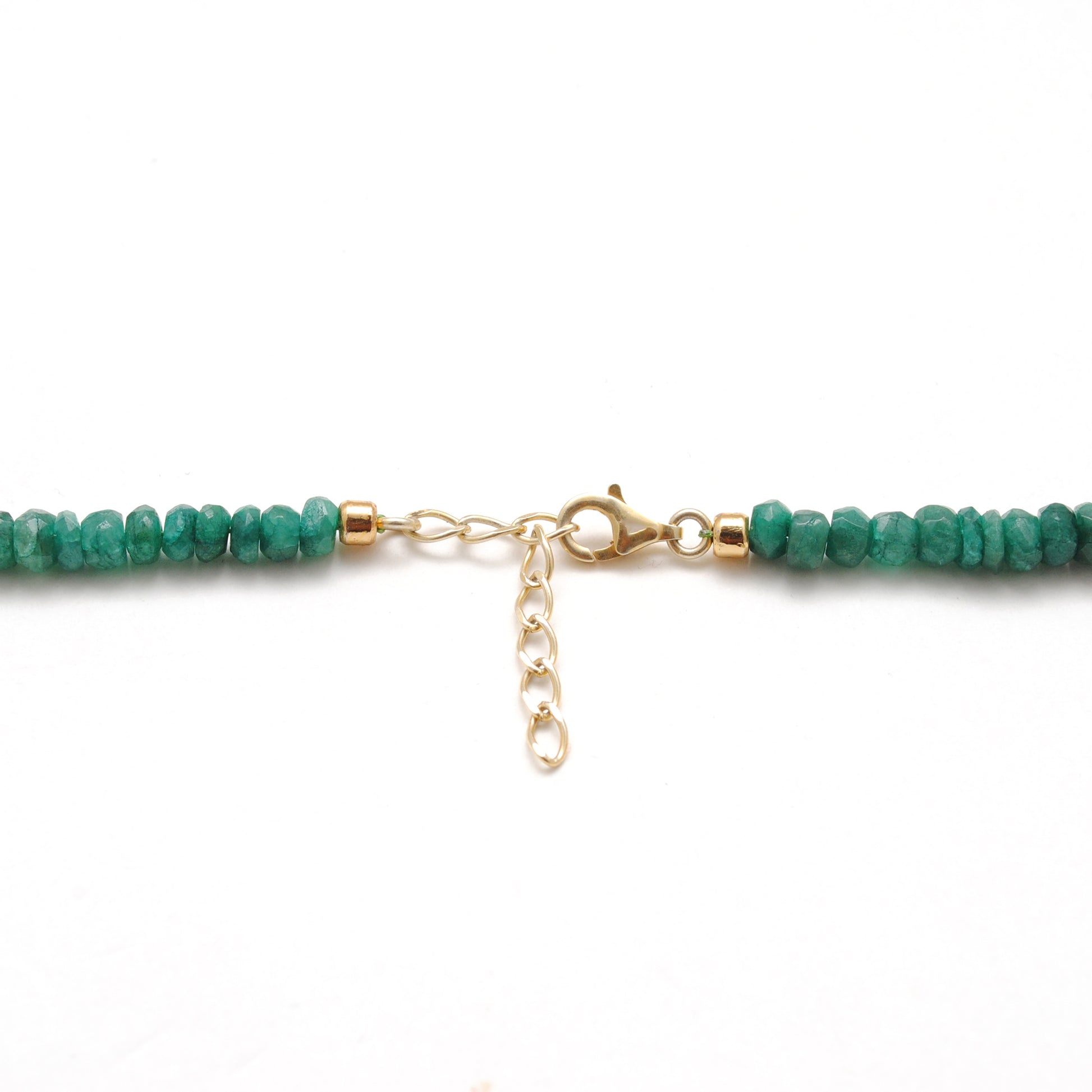 Natural Emerald Pearl Beaded Strand Necklace - Flat Lay View