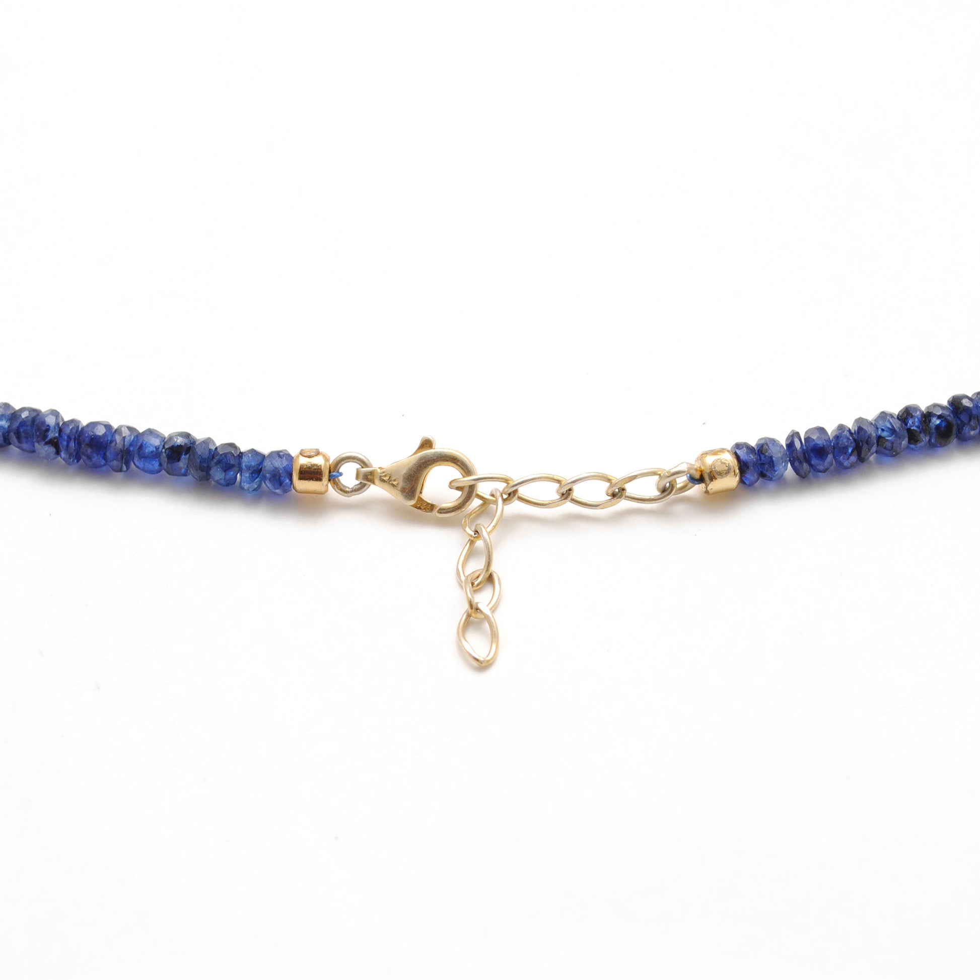 Natural Emerald Sapphire Pearl Necklace for Women - Side View