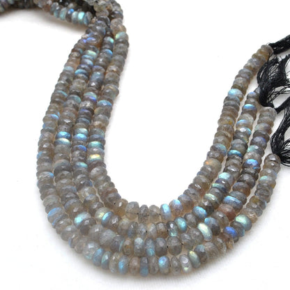 Natural fire labradorite beads scattered loose - multicolor fire view