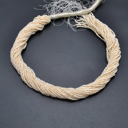 Natural freshwater pearl 2mm rondelle strand - overhead flat lay